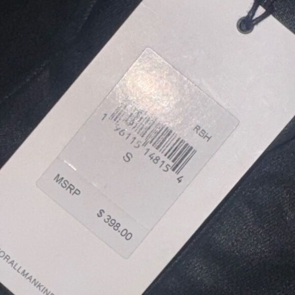 NWT 7 FOR ALL MAN KIND black Coated Denim Flared Jumpsuit In Rabbithole sz small - Picture 10 of 12